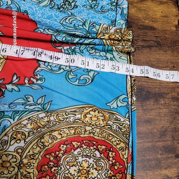 Boho Sundress XS S Floral Medallion Silk Blend Slinky Knit Fairycore Feminine - Picture 7 of 8